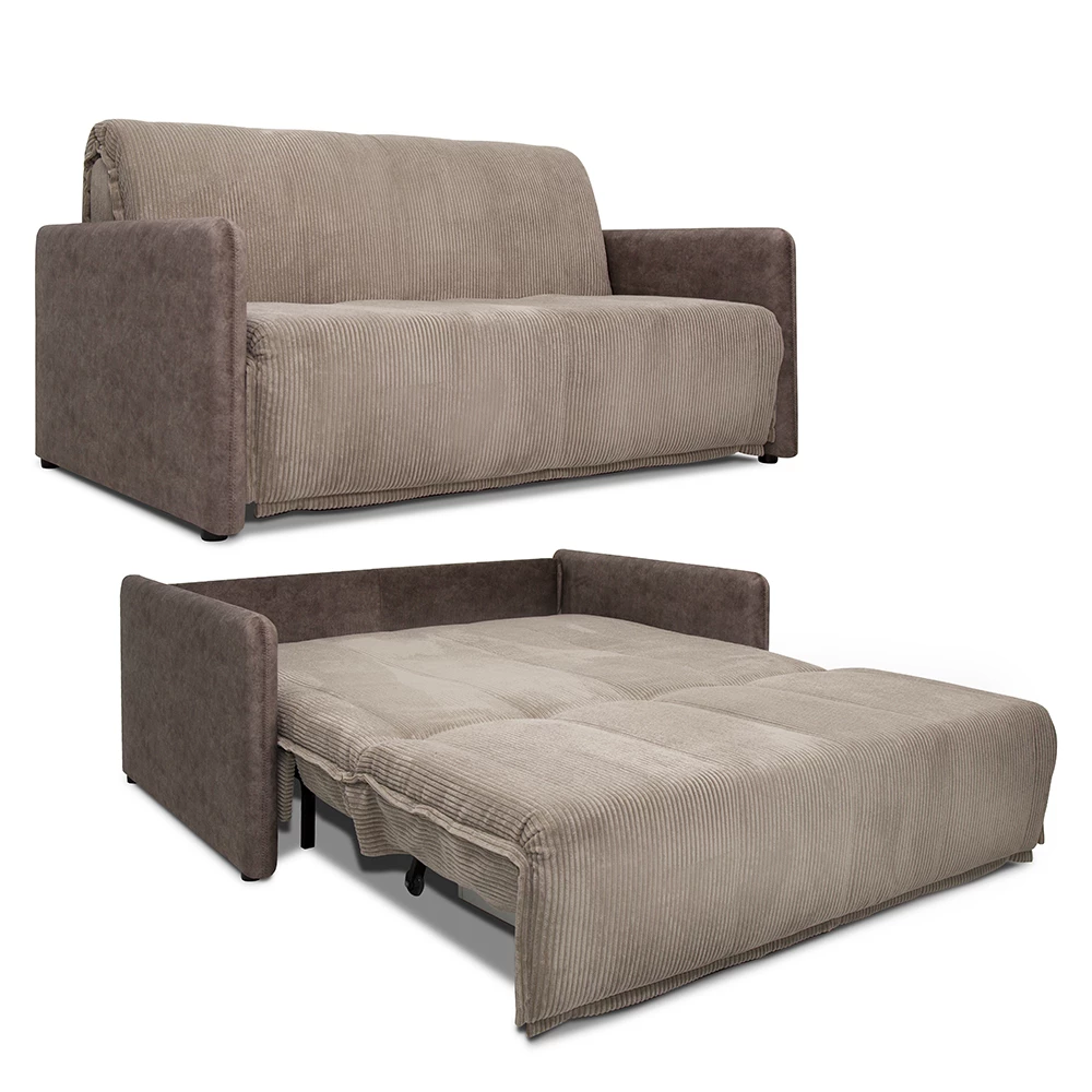 livinity® Sofa Braun 164 cm mit Schlaffunktion, Brig