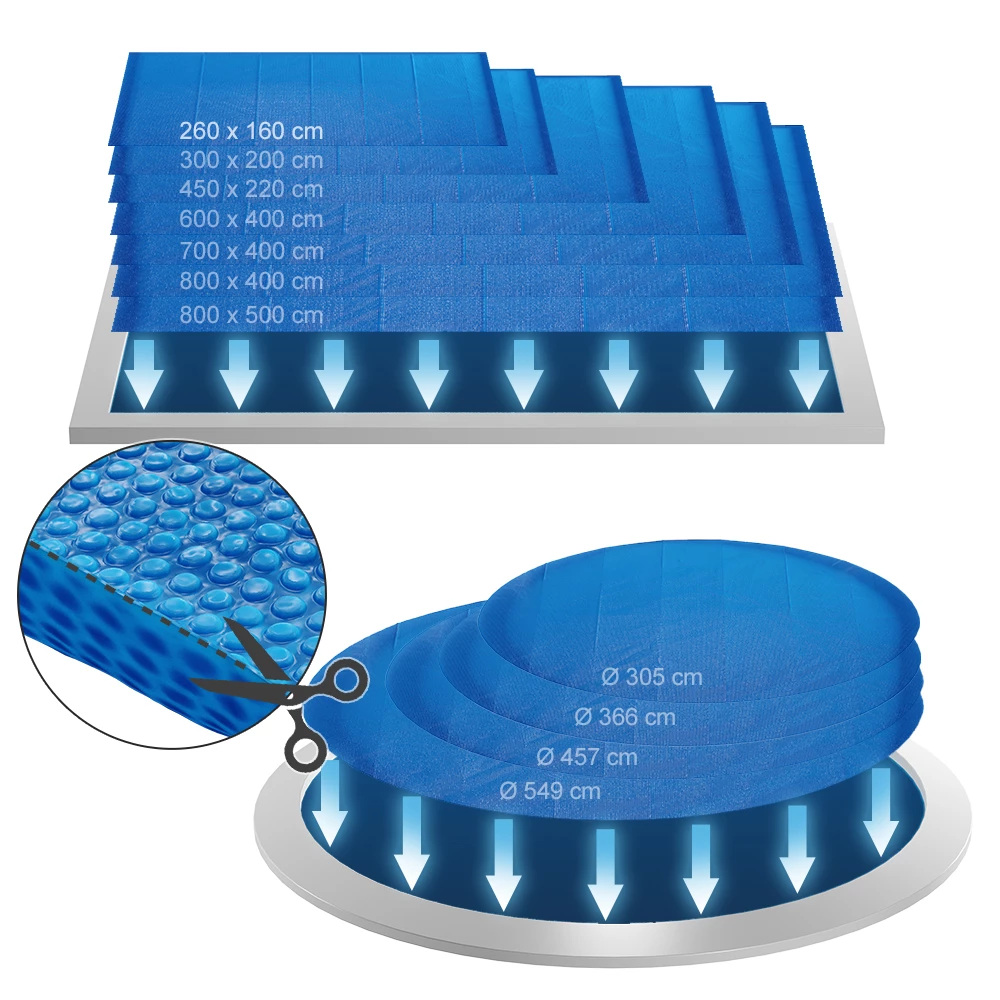 OK-Living Bâche solaire Bleu 260 cm Bâche solaire robuste 400µ My