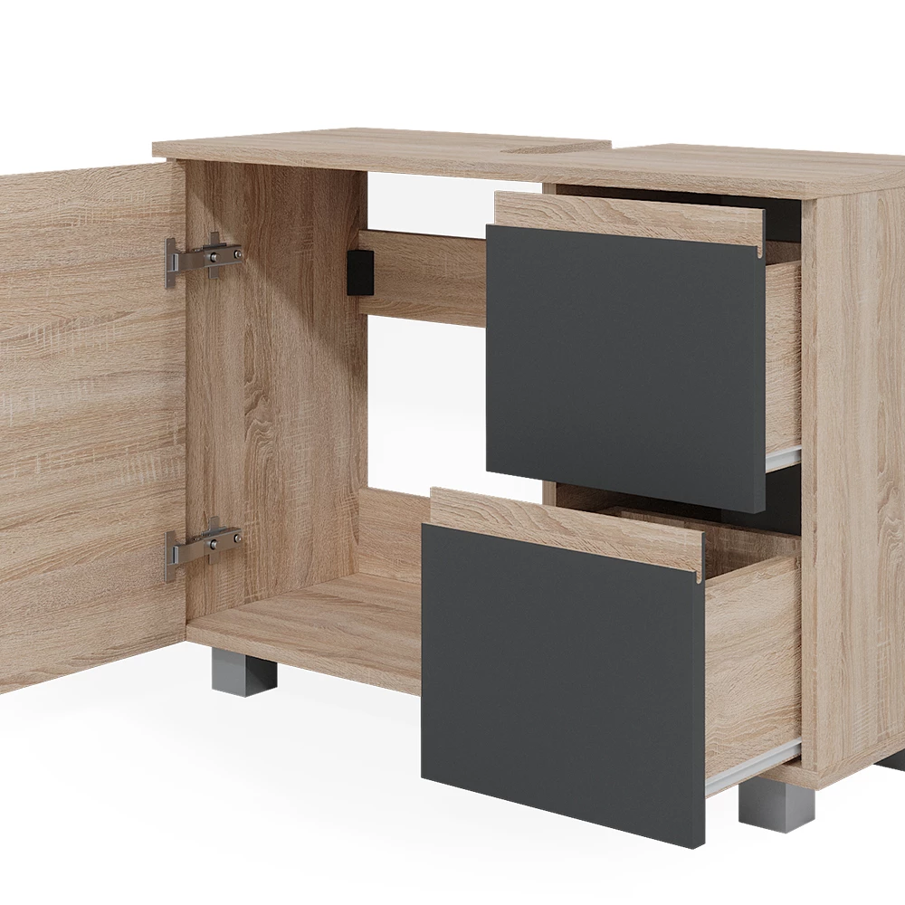 Vicco Waschbeckenunterschrank Anthrazit 80 x 60.8 cm, J-Shape