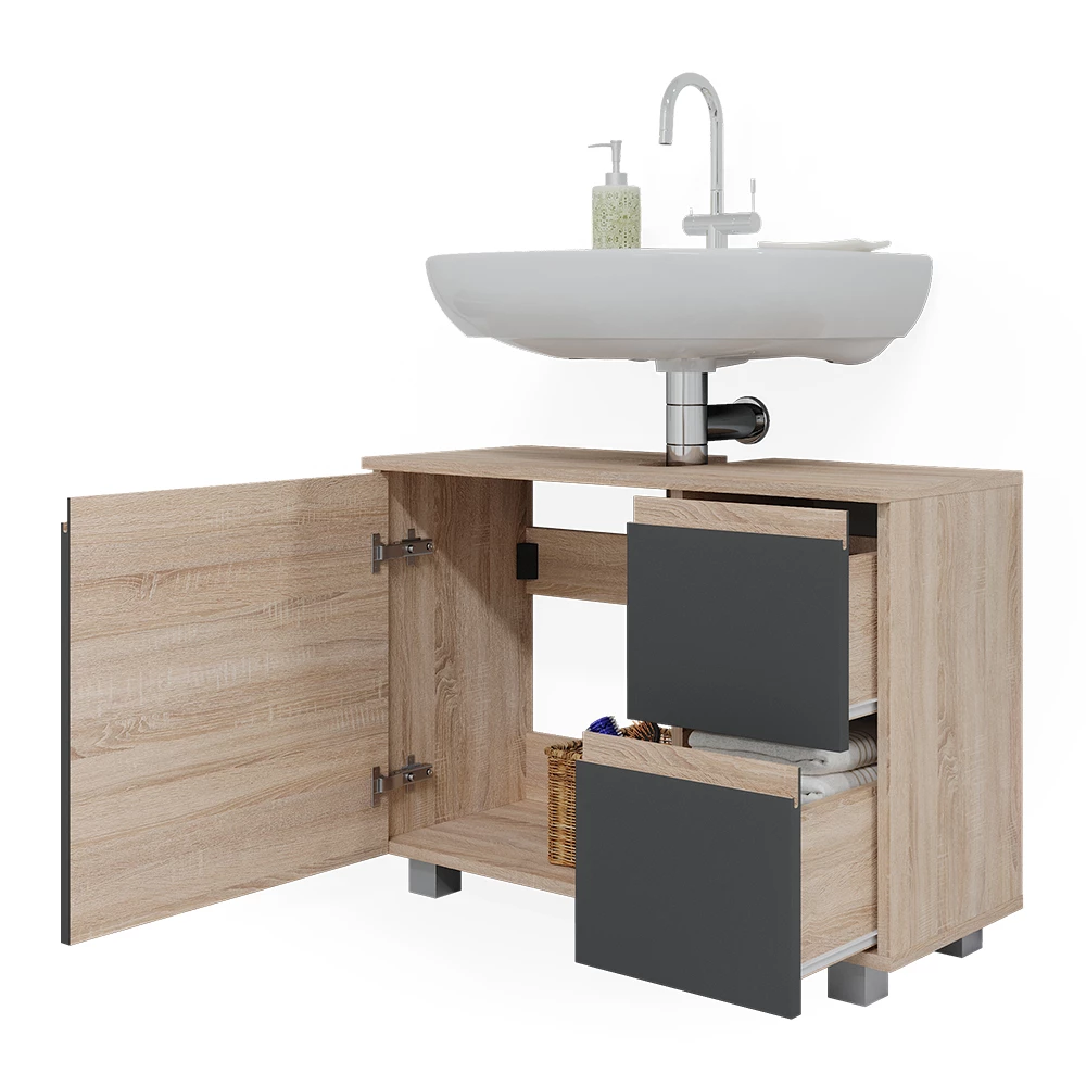 Vicco Waschbeckenunterschrank Anthrazit 80 x 60.8 cm, J-Shape