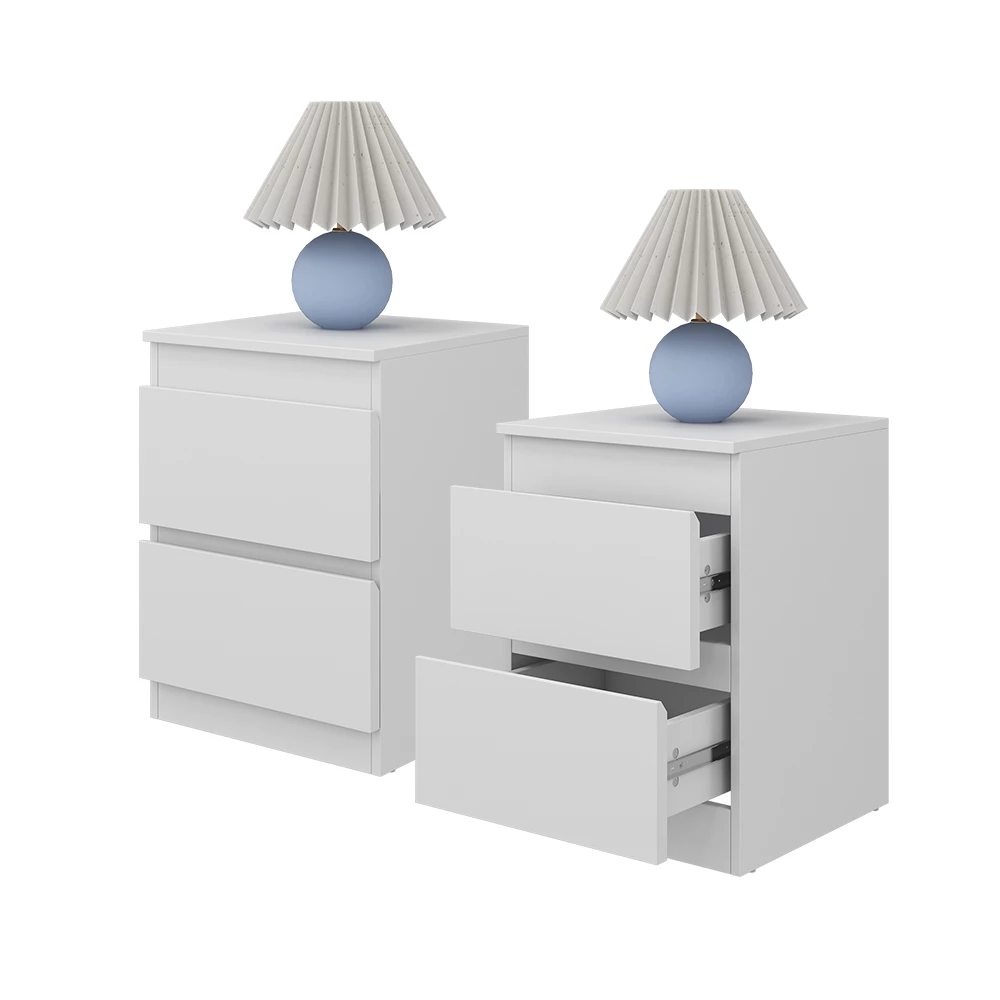 livinity® Nachttisch Weiß 40 x 55 cm 2er Set, Calisto