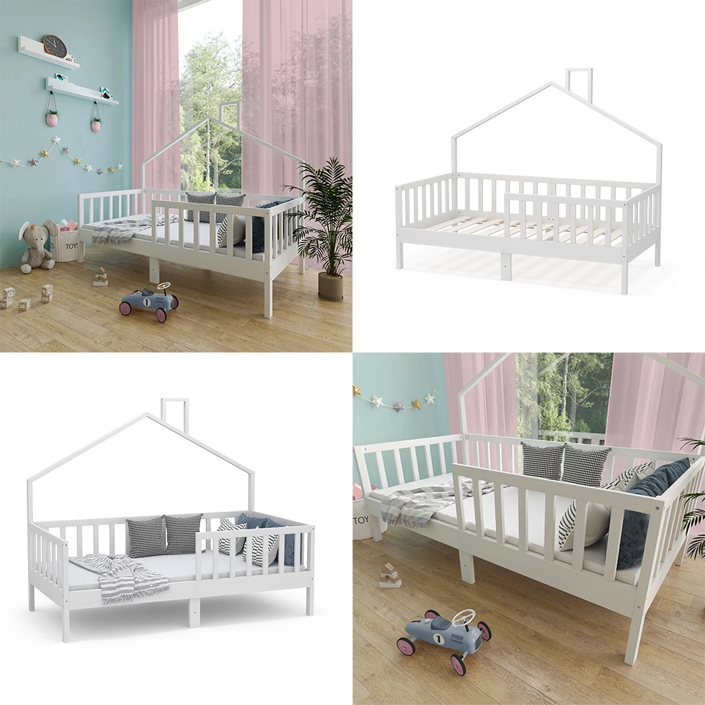 Vitalispa Lit de maison Blanc 80x160 cm, Justus