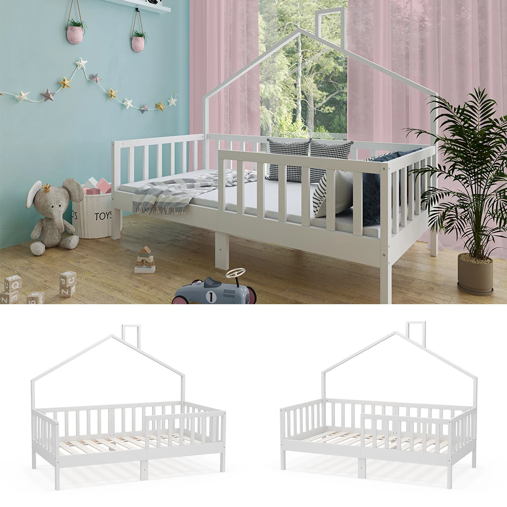 Vitalispa Lit de maison Blanc 80x160 cm, Justus