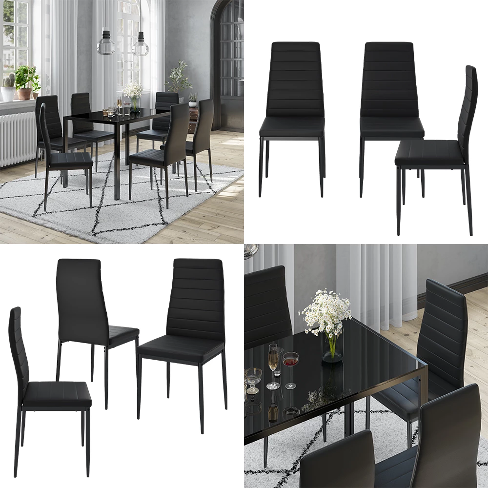 livinity® Esszimmerstuhl Schwarz 42.5 x 48 cm 6er Set, Grand