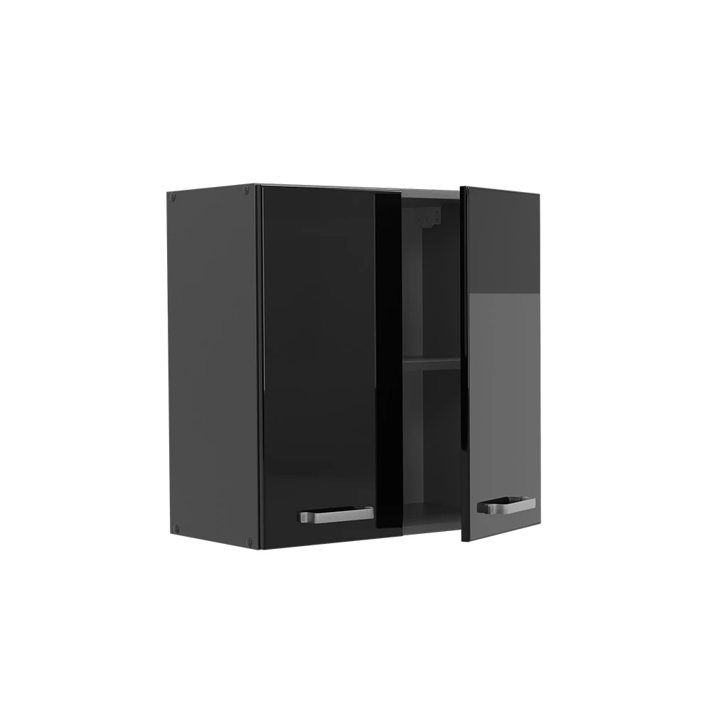 Vicco Hängeschrank "R-Line", Schwarz Hochglanz/Anthrazit, 60 cm