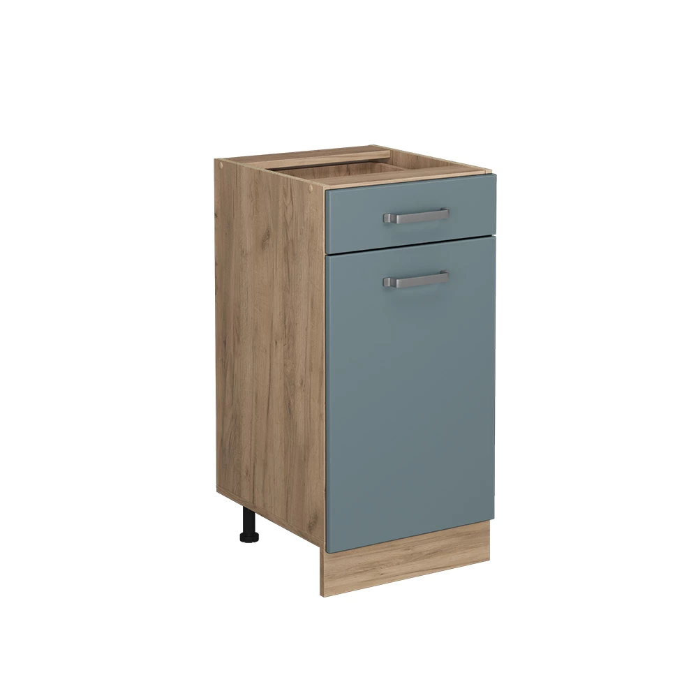 Vicco Küchenunterschrank "R-Line", Blau-Grau, 40 cm ohne Arbeitsplatte