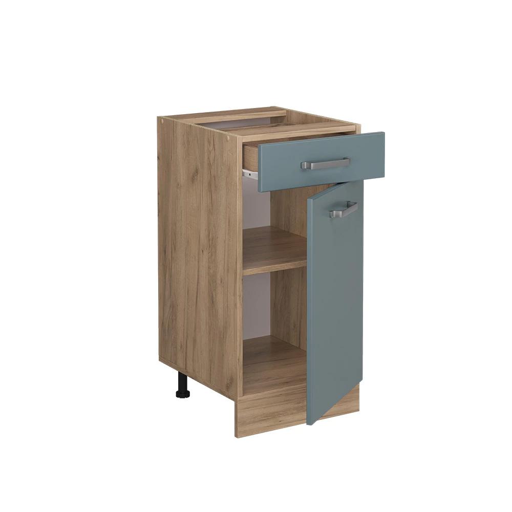 Vicco Küchenunterschrank "R-Line", Blau-Grau, 40 cm ohne Arbeitsplatte
