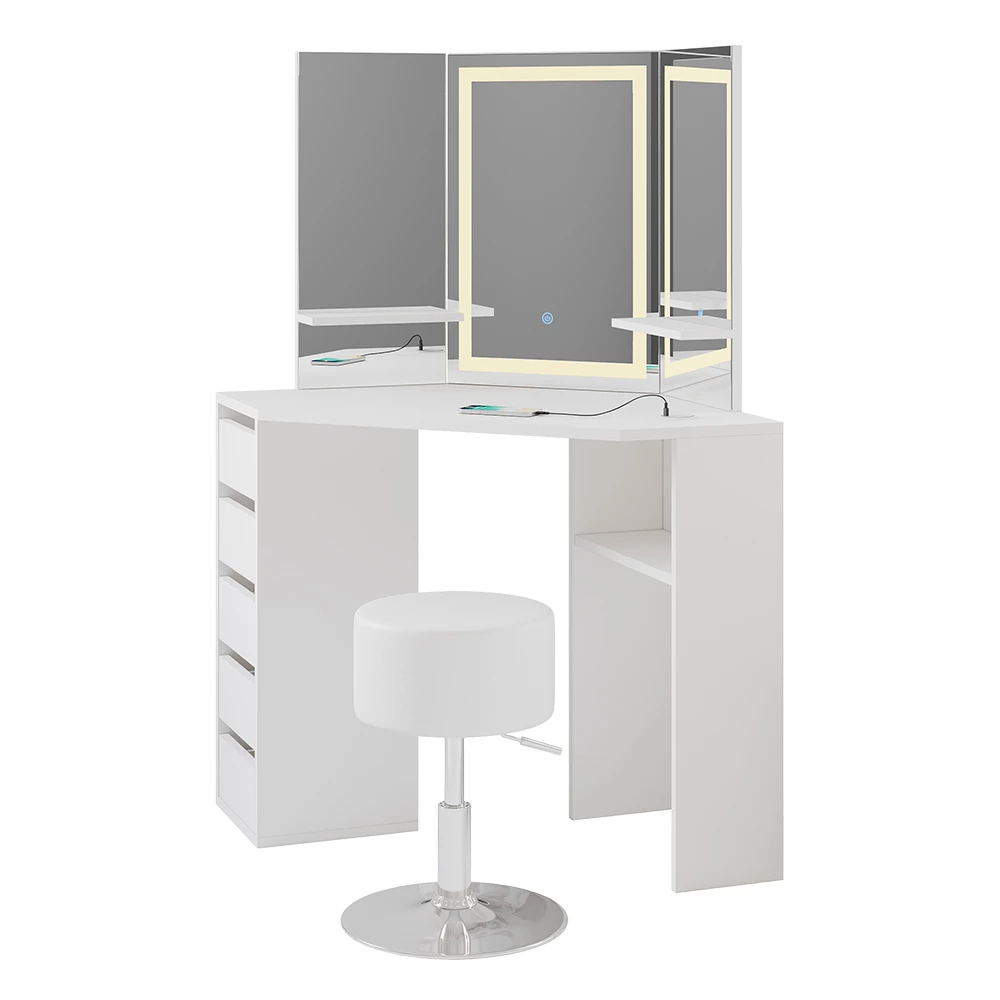 Vanity table in White on white background