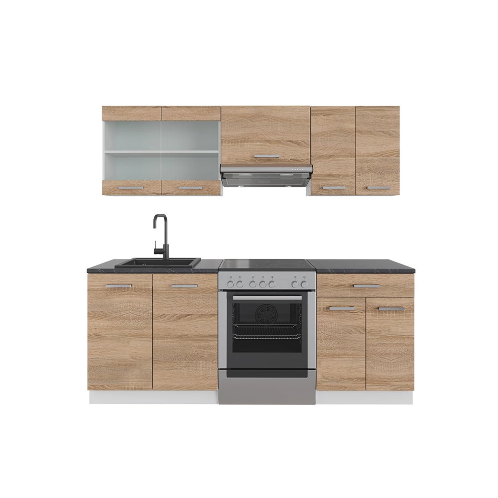 Vicco Kitchenette Sonoma/Branco 200cm, R-Line