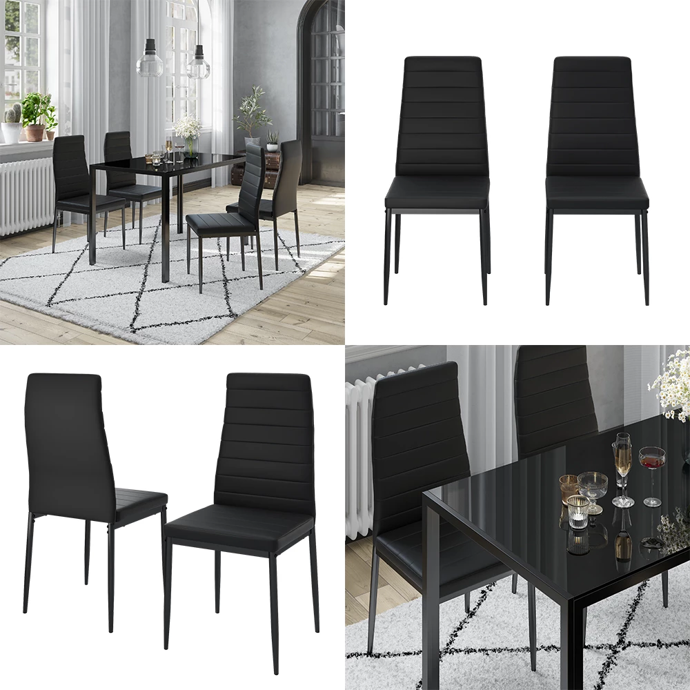 Esszimmerstuhl Grand Schwarz 42.5 x 48 cm 4er Set livinity®