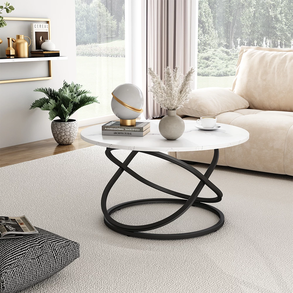 livinity® Couchtisch Weiß 79.5 x 62 cm mit großer Arbeitsfläche, Calgary