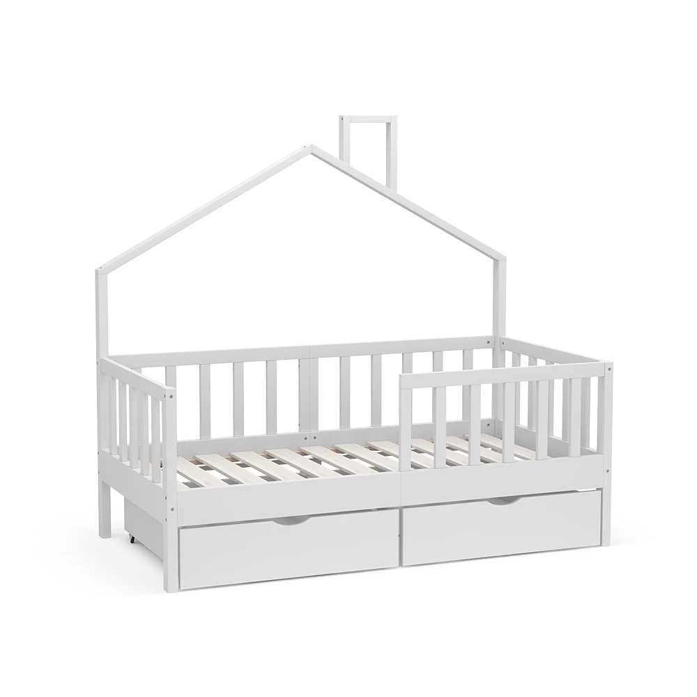 Vitalispa Letto per bambini Bianco 70x140 cm con 2 cassetti, Justus