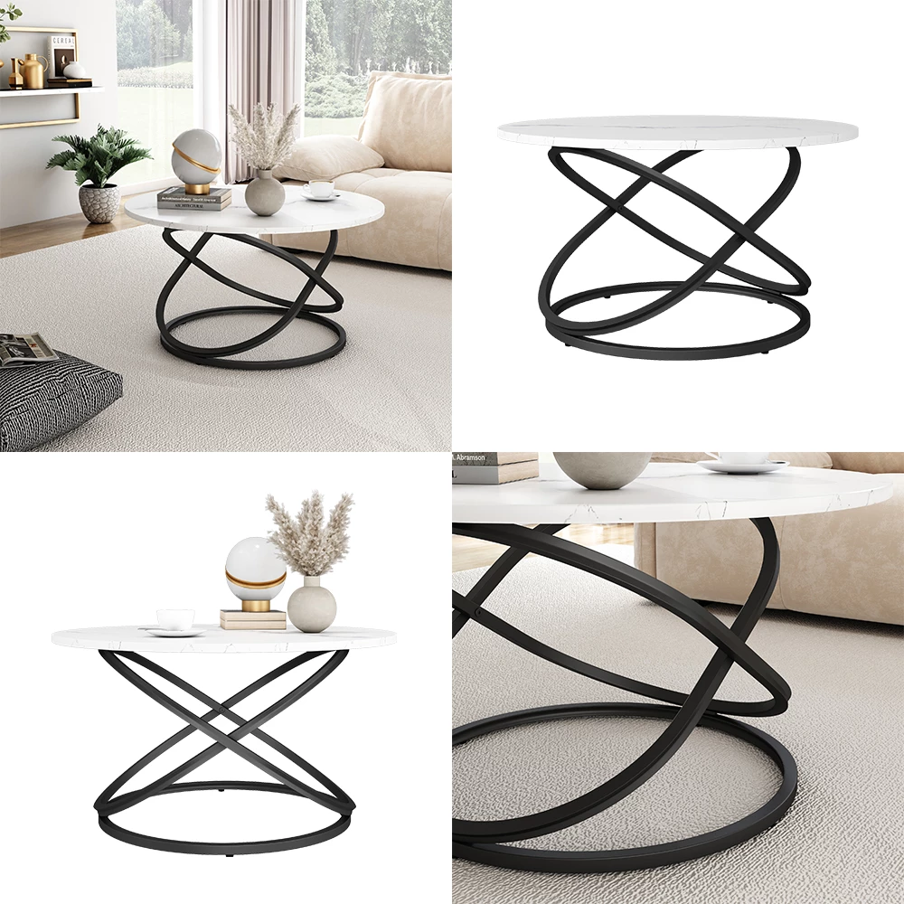 livinity® Couchtisch Weiß 79.5 x 62 cm mit großer Arbeitsfläche, Calgary