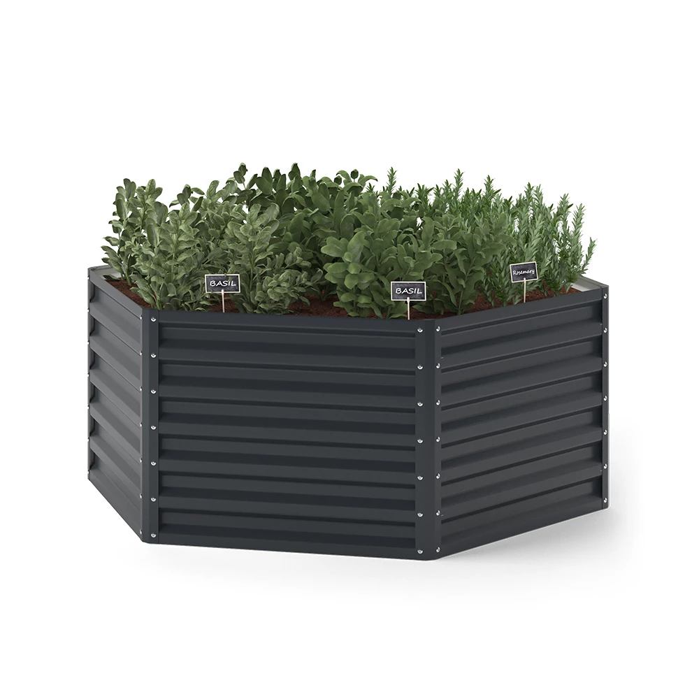 OK-Living Hochbeet Anthrazit 129 x 129 cm,