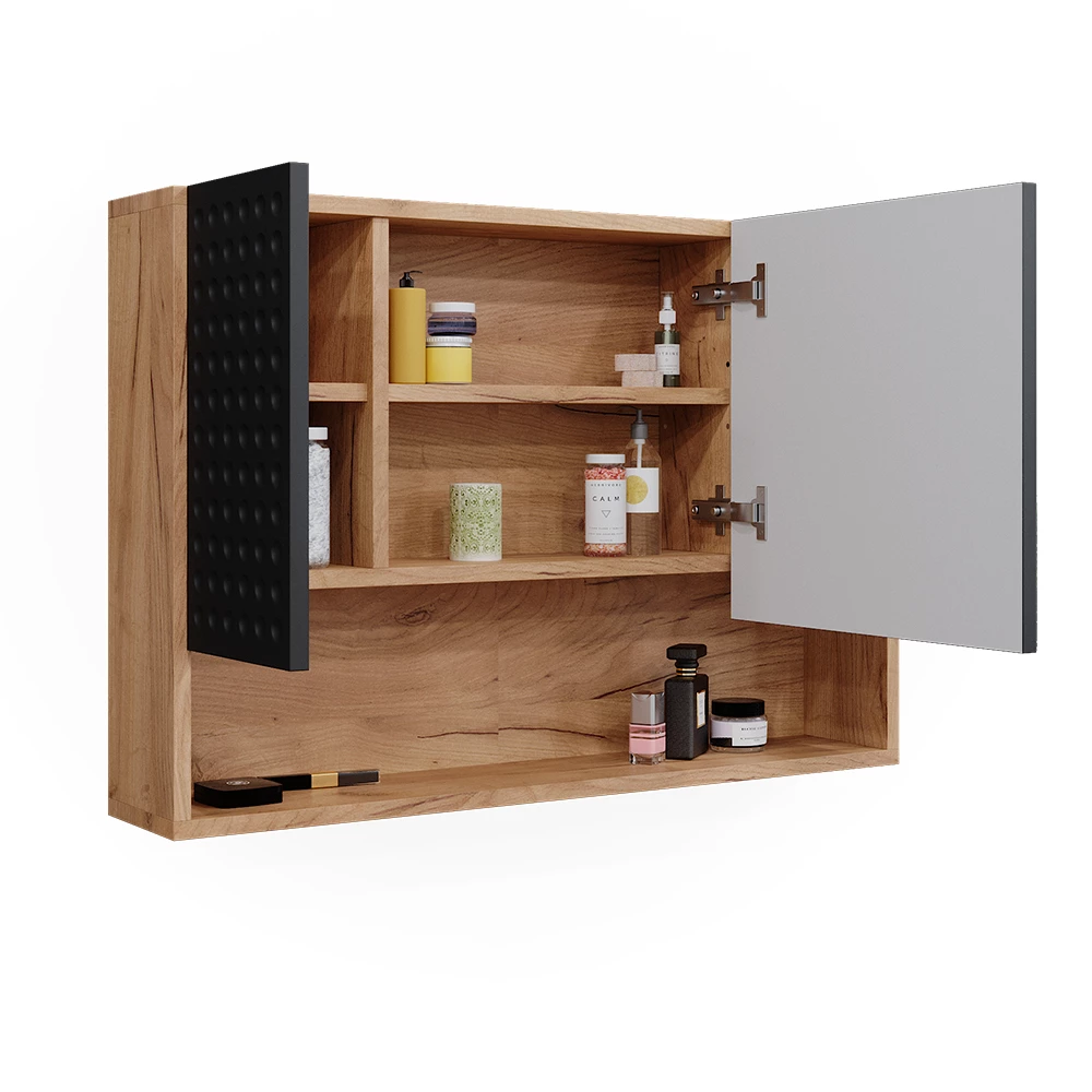 Vicco Badspiegelschrank Anthrazit gepunktet 80.1 x 55 cm, Irma