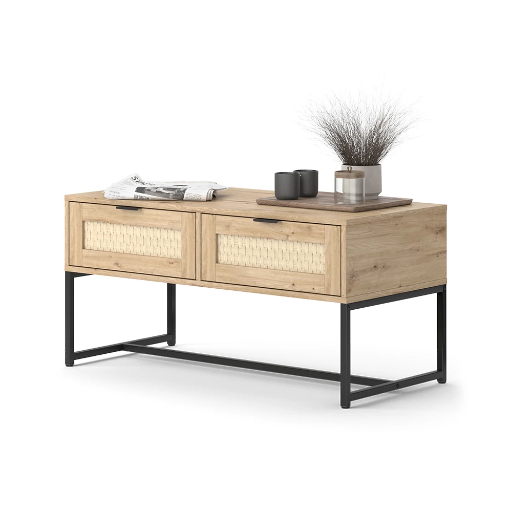 Dressoir in Sonoma op een witte achtergrond met decoratieve elementen