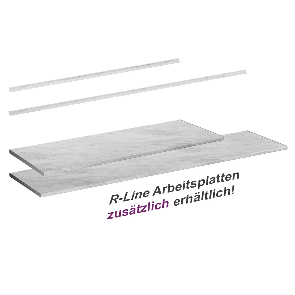 Vicco Keukenwerkblad Wit marmer 240 cm, R-Line