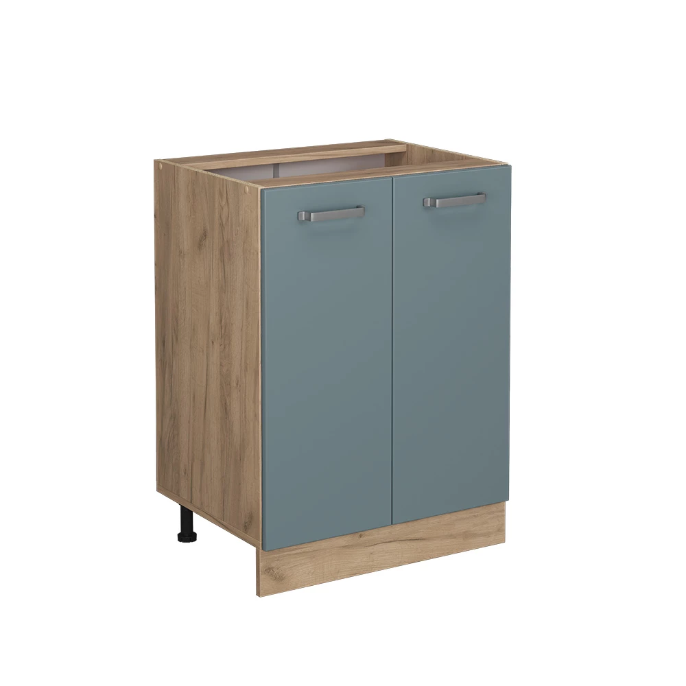 Armário baixo de cozinha Vicco "R-Line", cinza azulado/carvalho Goldkraft, 60 cm sem bancada