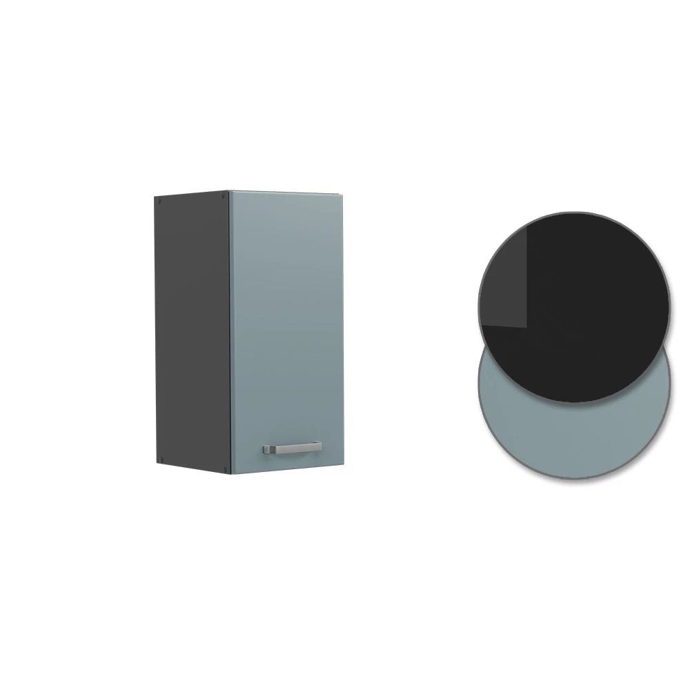 Vicco Hängeschrank R-Line, hängender Küchenschrank, Blau-Grau/Anthrazit, 30 cm