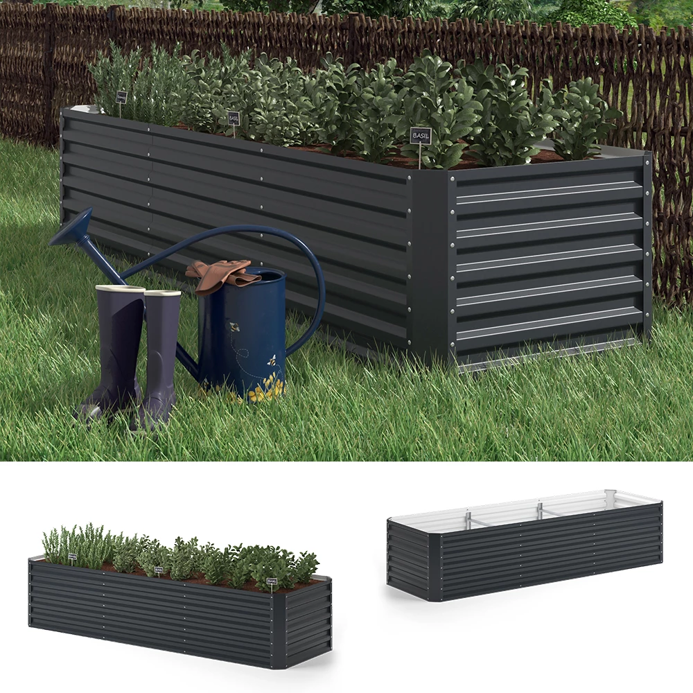 OK-Living Hochbeet Anthrazit 270 x 60 cm