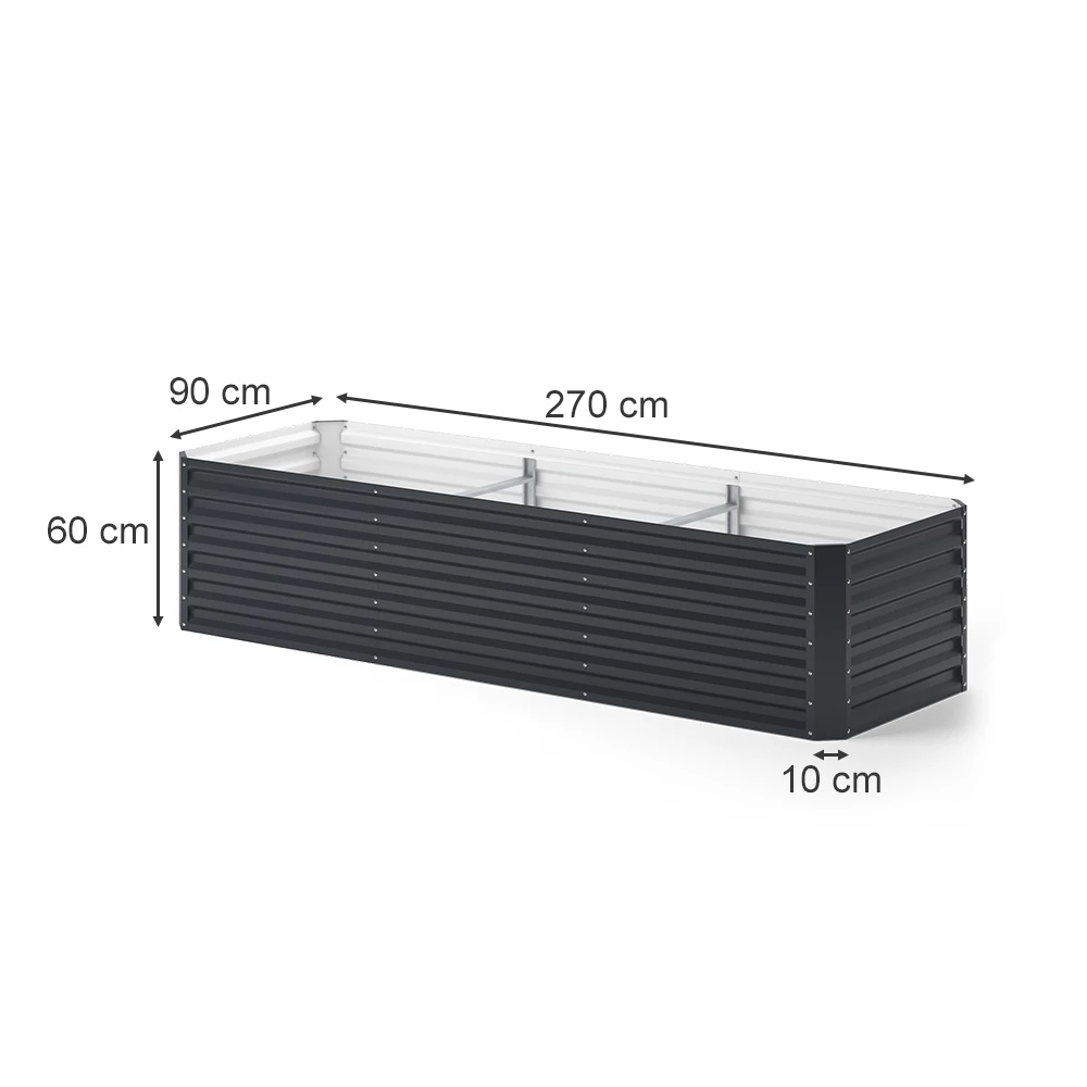 OK-Living Hochbeet Anthrazit 270 x 90 cm,