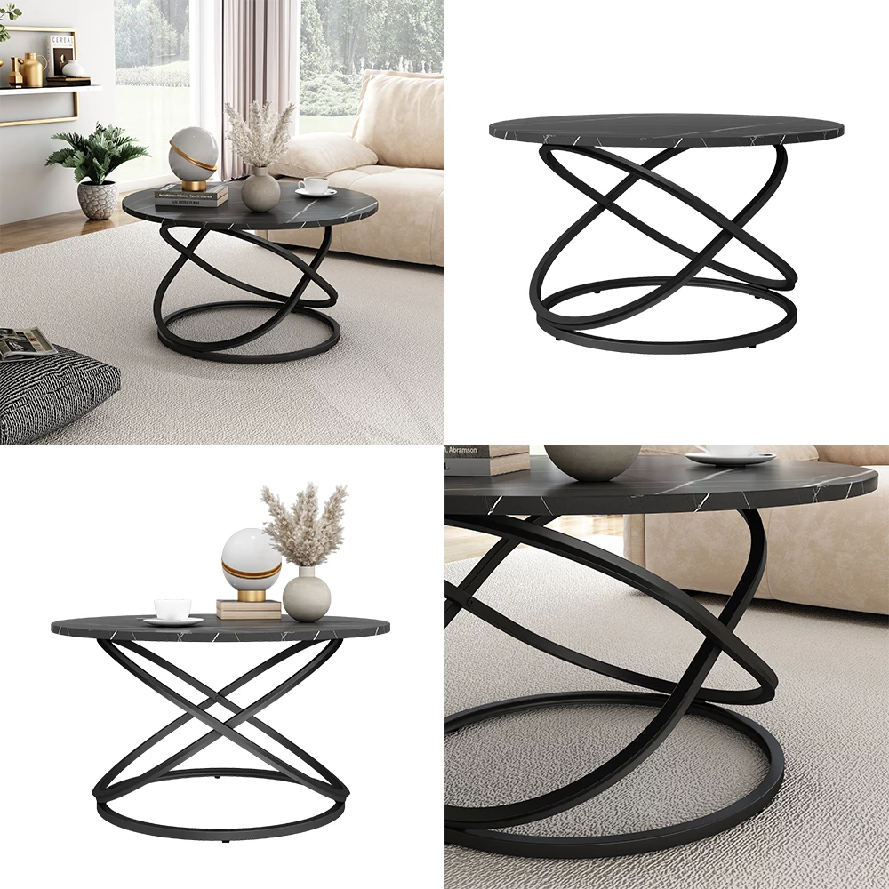 Couchtisch Calgary Schwarz 79.5 x 46 cm mit große Arbeitsfläche livinity®