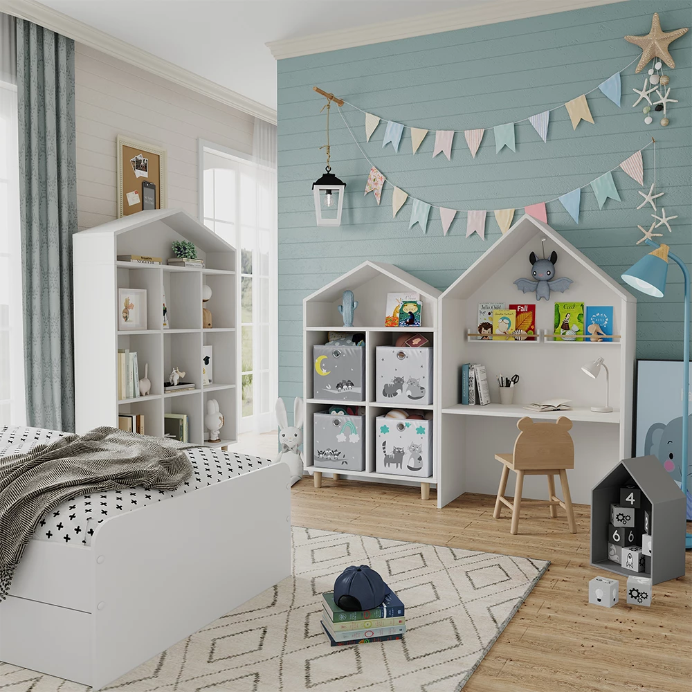 Kinderboekenkast Conny Wit 72 x 79 cm met kleine legplanken Vicco Kinderboekenkast Conny Wit 72 x 79 cm met kleine legplanken Vicco