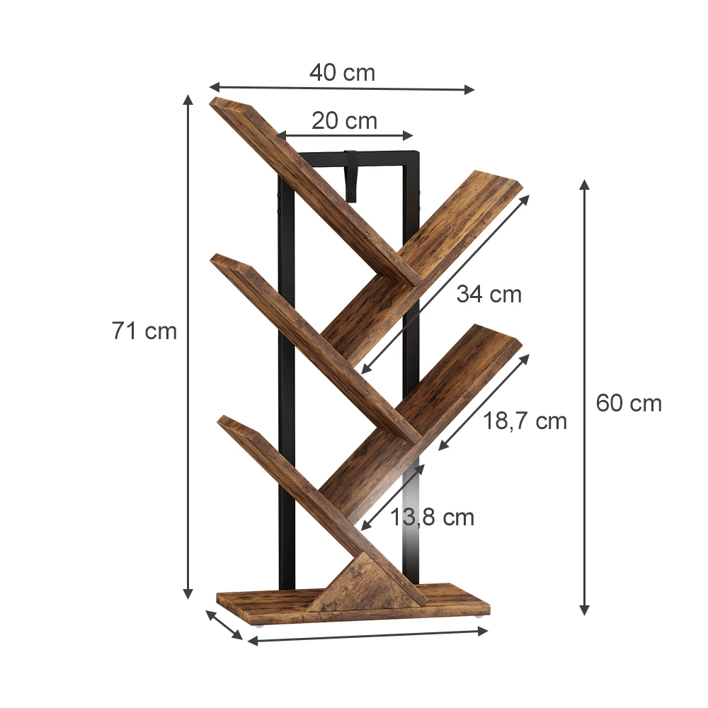 Vicco Bücherregal Antikholz 40 x 71 cm, Fyrk