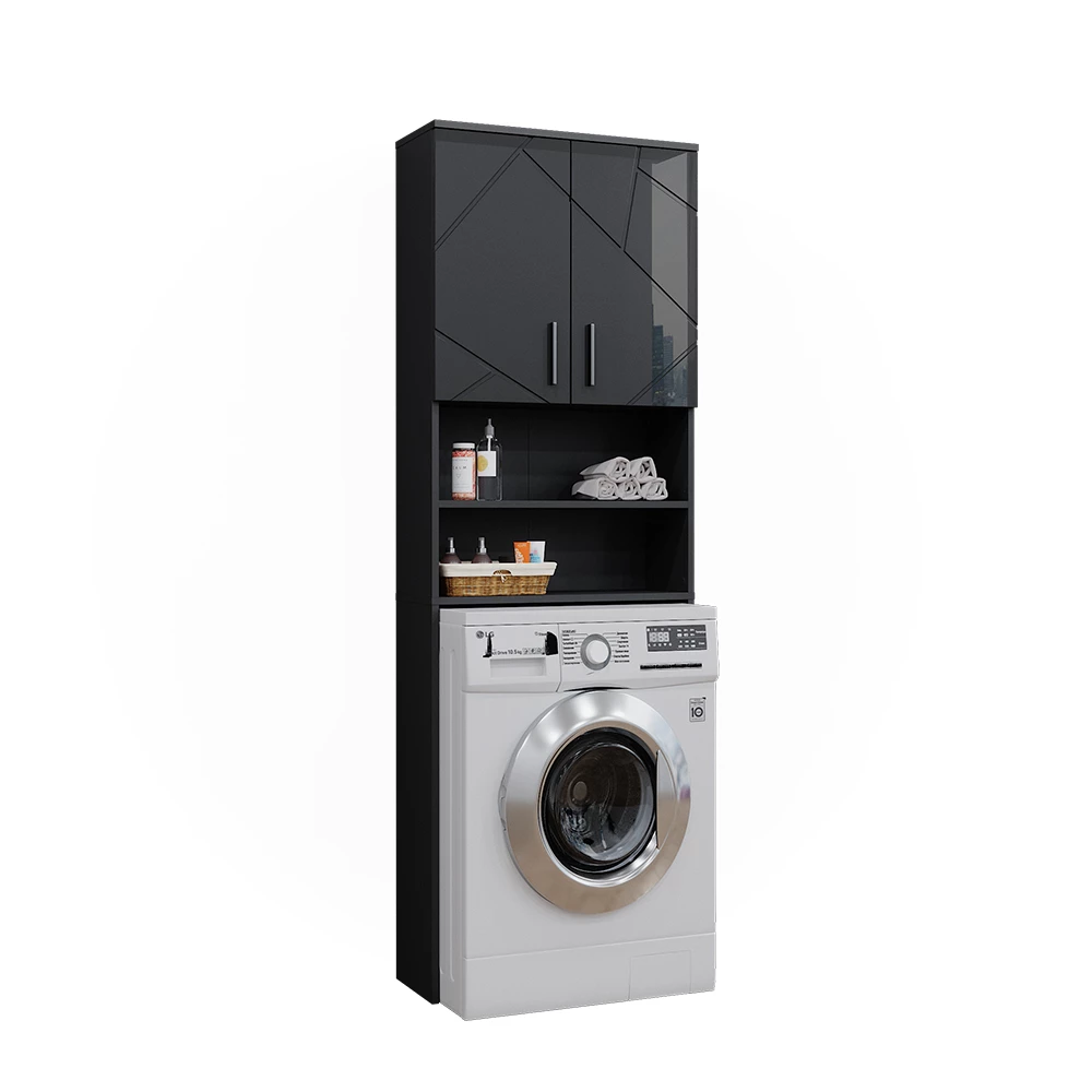 livinity® Waschmaschinenschrank Anthrazit 64 x 190.5 cm, Irma