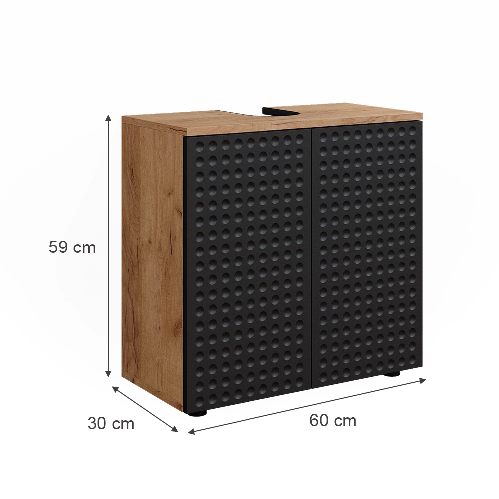 Vicco Waschbeckenunterschrank Anthrazit gepunktet 60 x 59 cm, Irma