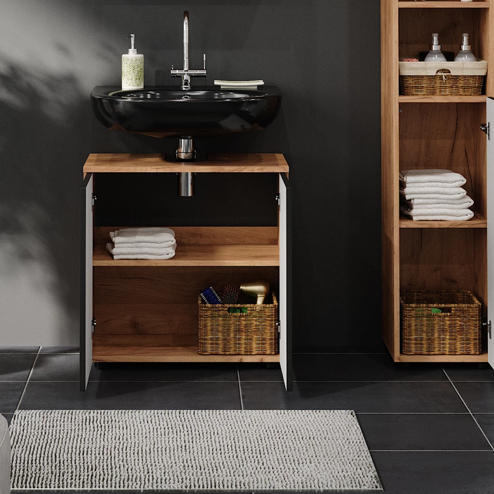 Vicco Waschbeckenunterschrank Anthrazit gepunktet 60 x 59 cm, Irma