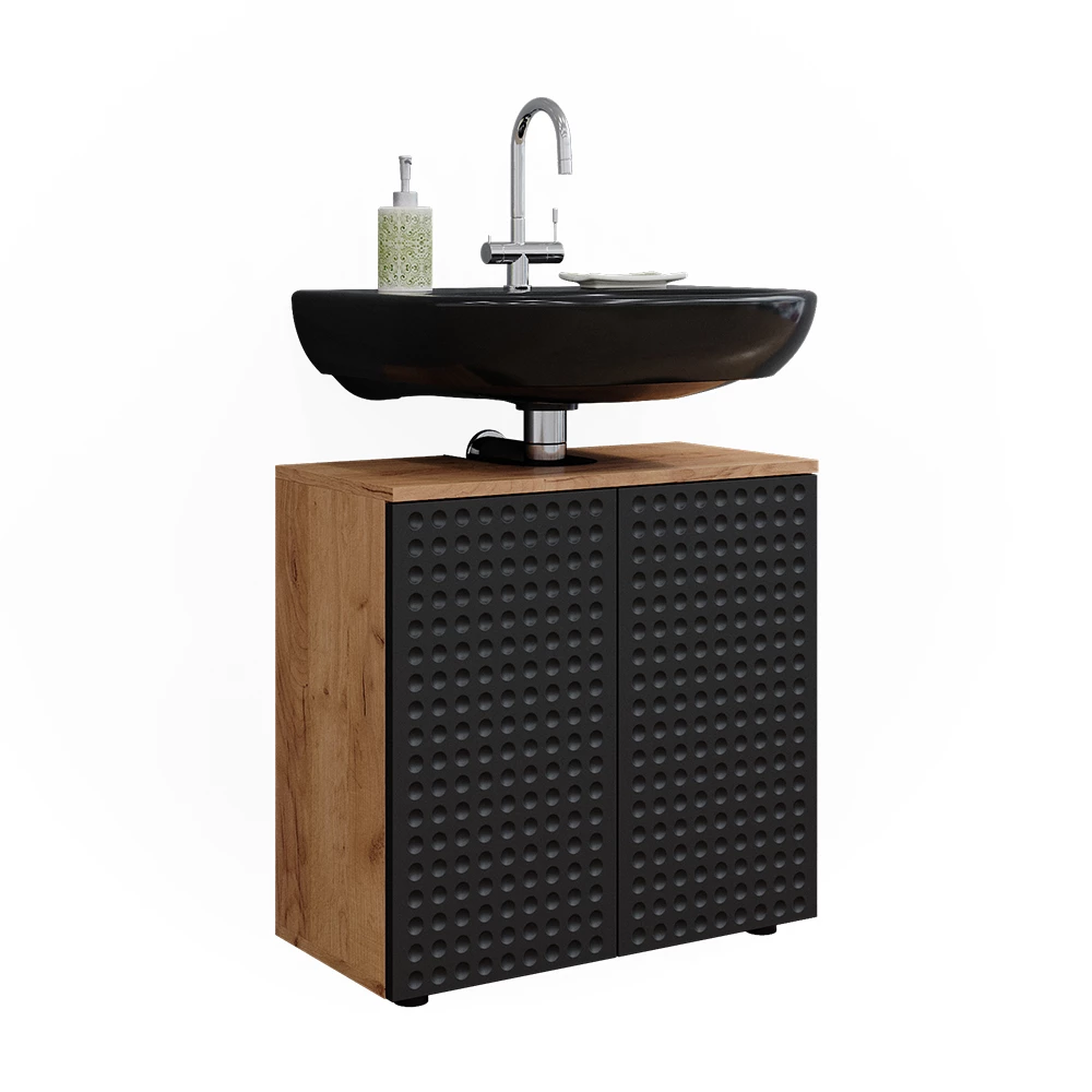 Vicco Waschbeckenunterschrank Anthrazit gepunktet 60 x 59 cm, Irma