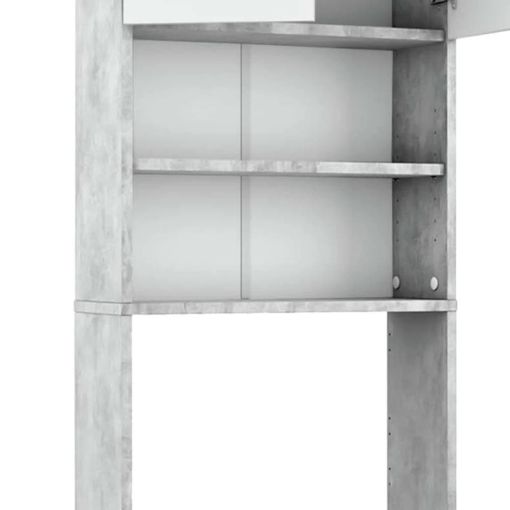 Vicco Toiletkast Beton/Wit 64 x 190 cm met 2 deuren