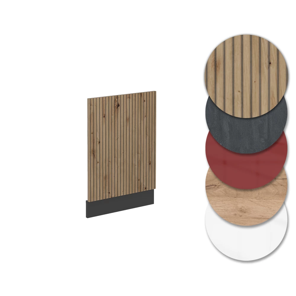 Nahaufnahme von Frontblende in Artisan-Eiche, zeigt Design- und Oberflächendetails