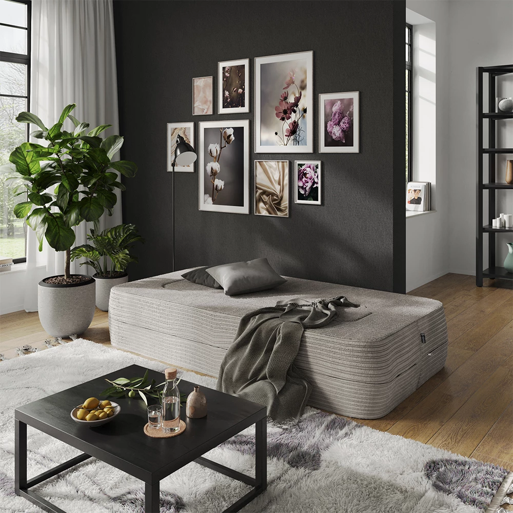 livinity® Sofa Beige 190 cm mit Schlaffunktion, Lille