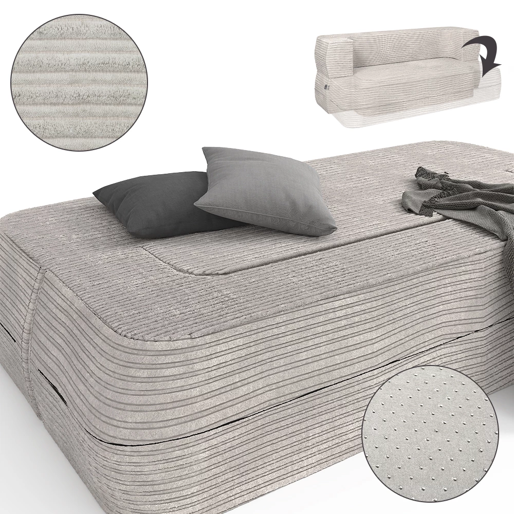 livinity® Sofa Beige 190 cm mit Schlaffunktion, Lille