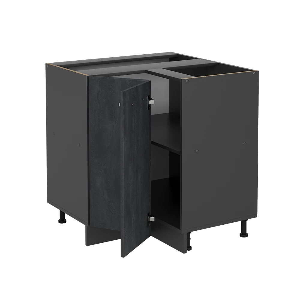 Vicco Eckunterschrank Schwarz Beton 75.6 cm ohne Arbeitsplatte, R-Line