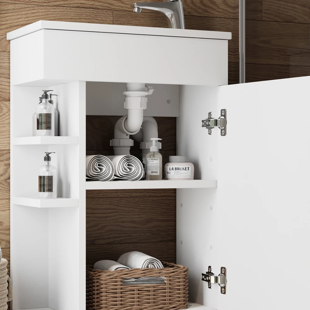 Vicco Set mobilier baie Alb 2 piese, cu chiuveta, Amadeo