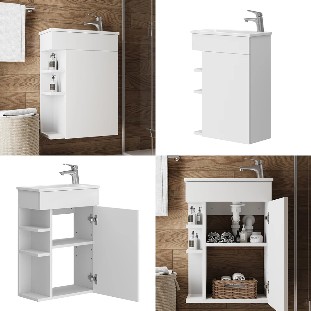 Vicco Set mobilier baie Alb 2 piese, cu chiuveta, Amadeo