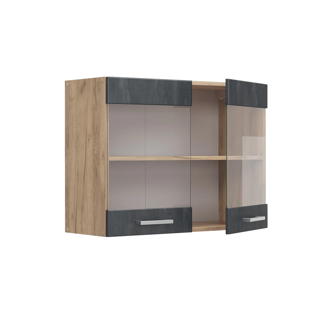 Dulap de afișare suspendat in Beton negru on white background