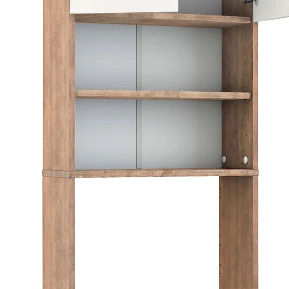 Vicco Toilettenschrank Sonoma/Weiß 64 x 190 cm mit 2 Türen