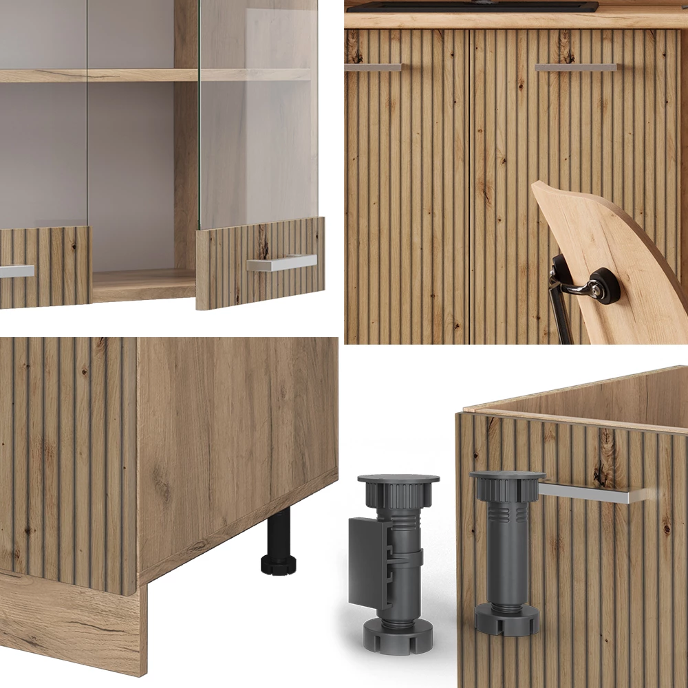 Singleküche in Artisan-Eiche/Goldkraft Eiche, dargestellt im Ambiente mit Dekoration