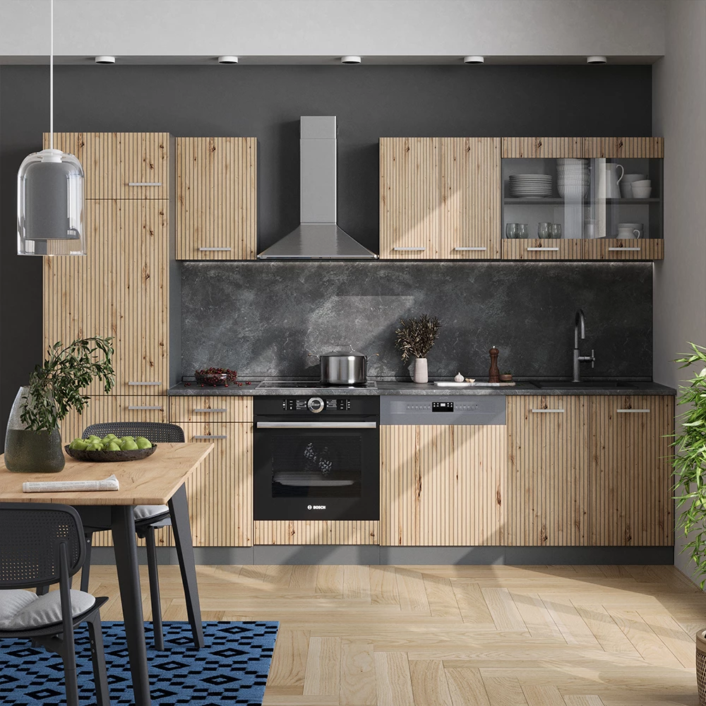 Vicco Kuhinjski blok Artisan hrast/antracit 300 cm , DP Hrast, R-Line