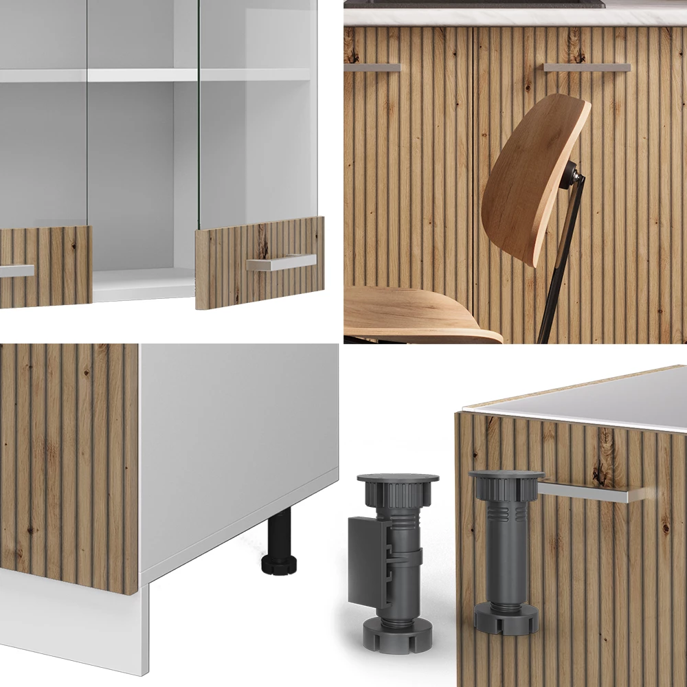 Vicco Singleküche Artisan Eiche/Weiß 140 cm ohne Arbeitsplatte, R-Line