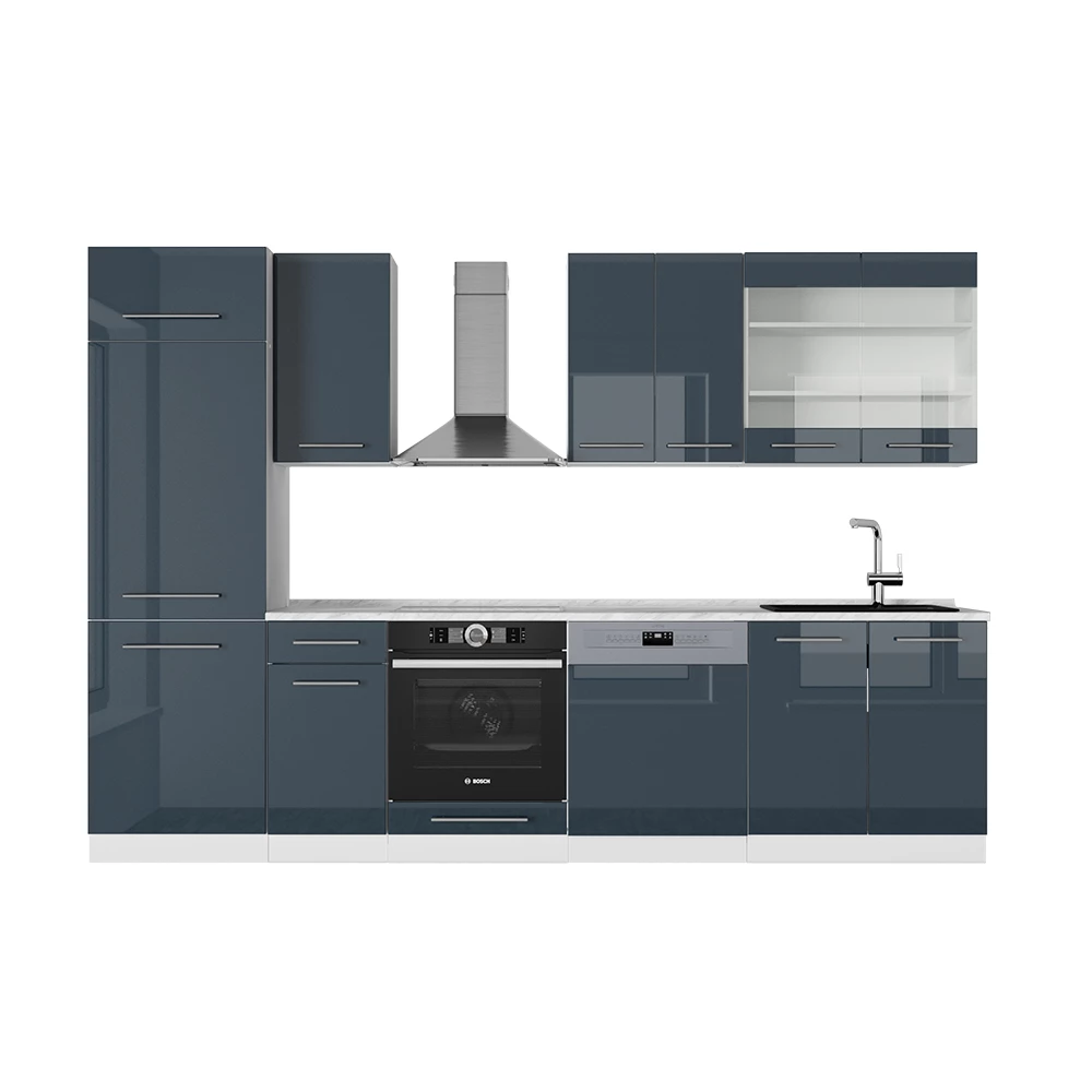 Kitchenette in Azul escuro alto brilho/branco on white background
