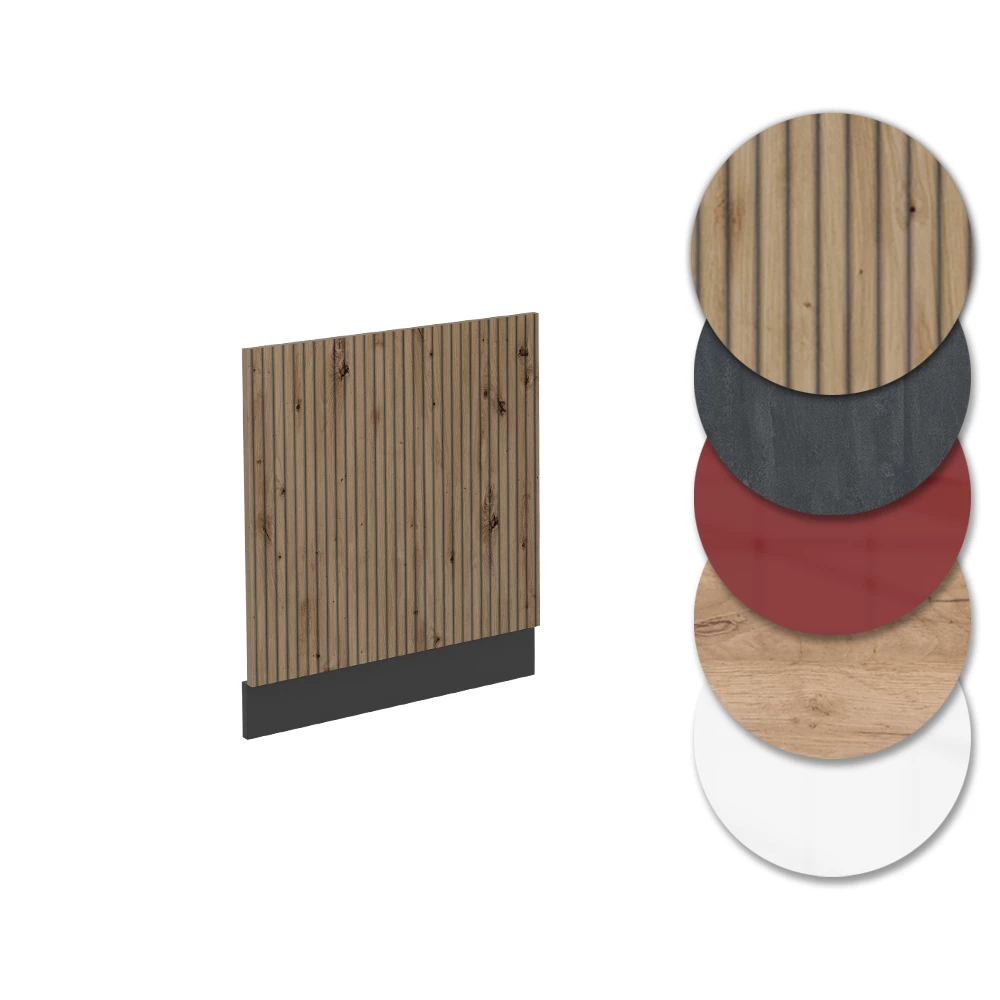 Nahaufnahme von Frontblende in Artisan-Eiche, zeigt Design- und Oberflächendetails