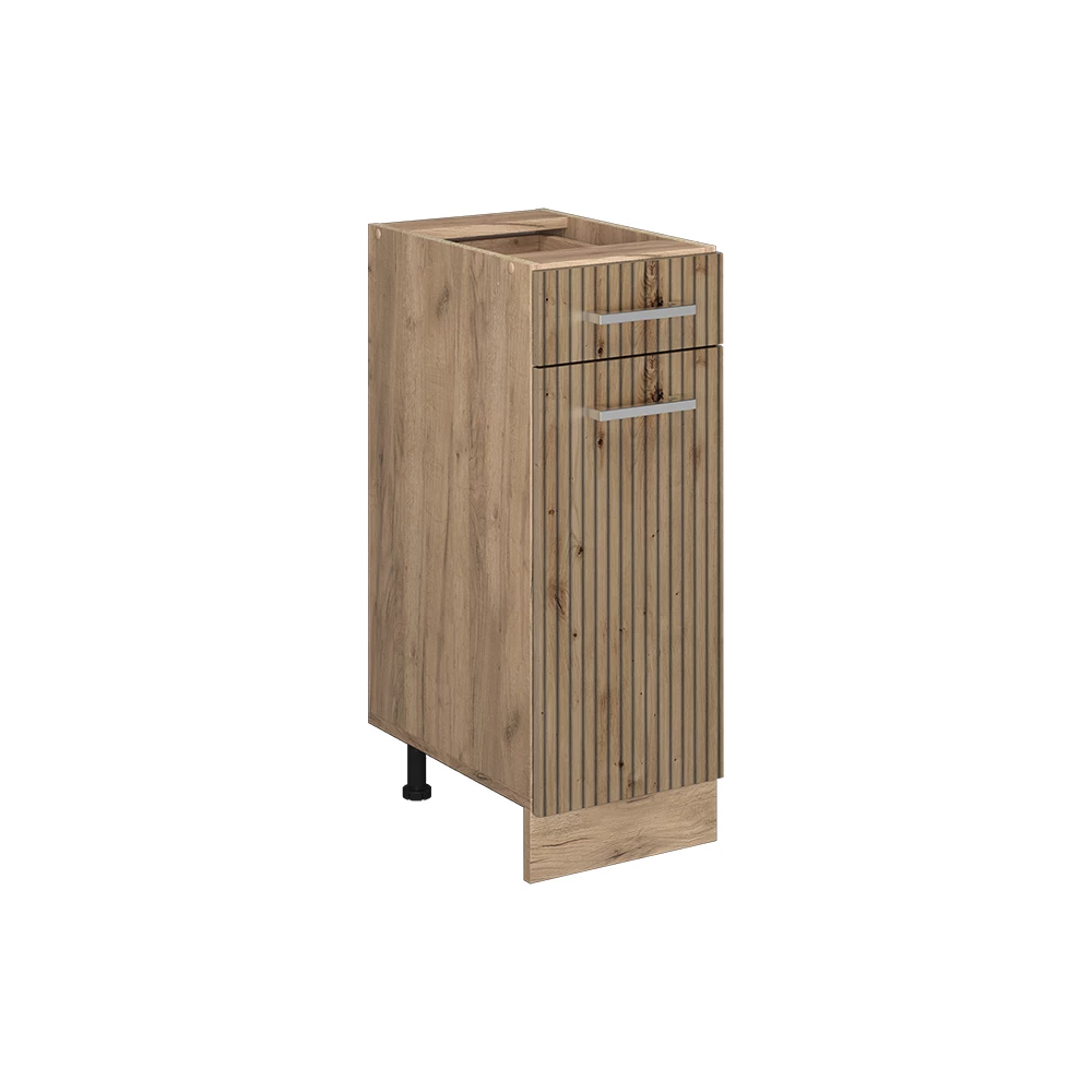 Vicco Mobiletto base per cucina Rovere artigianale 30 cm senza piano di lavoro, R-Line