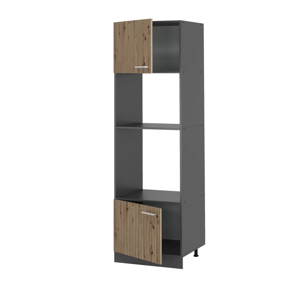 Mikrowellenschrank u boji hrast Artisan na bijeloj pozadini
