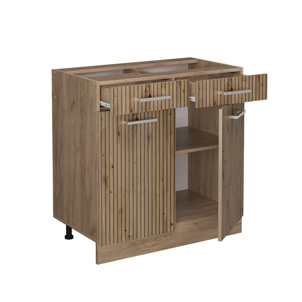 Vicco Meuble cuisine Chêne Artisan 80cm sans PT, R-Line