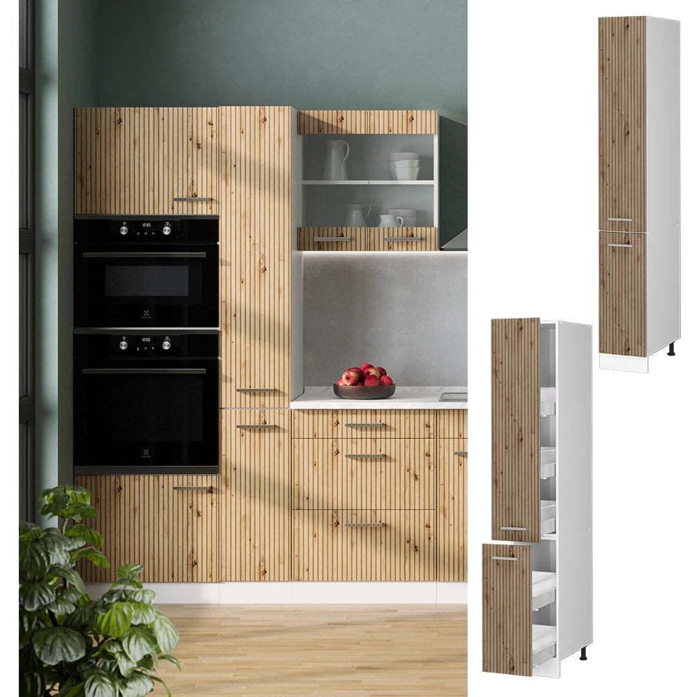 Elément haut de cuisine Fame-Line, 57cm, Anthracite Haute brillance